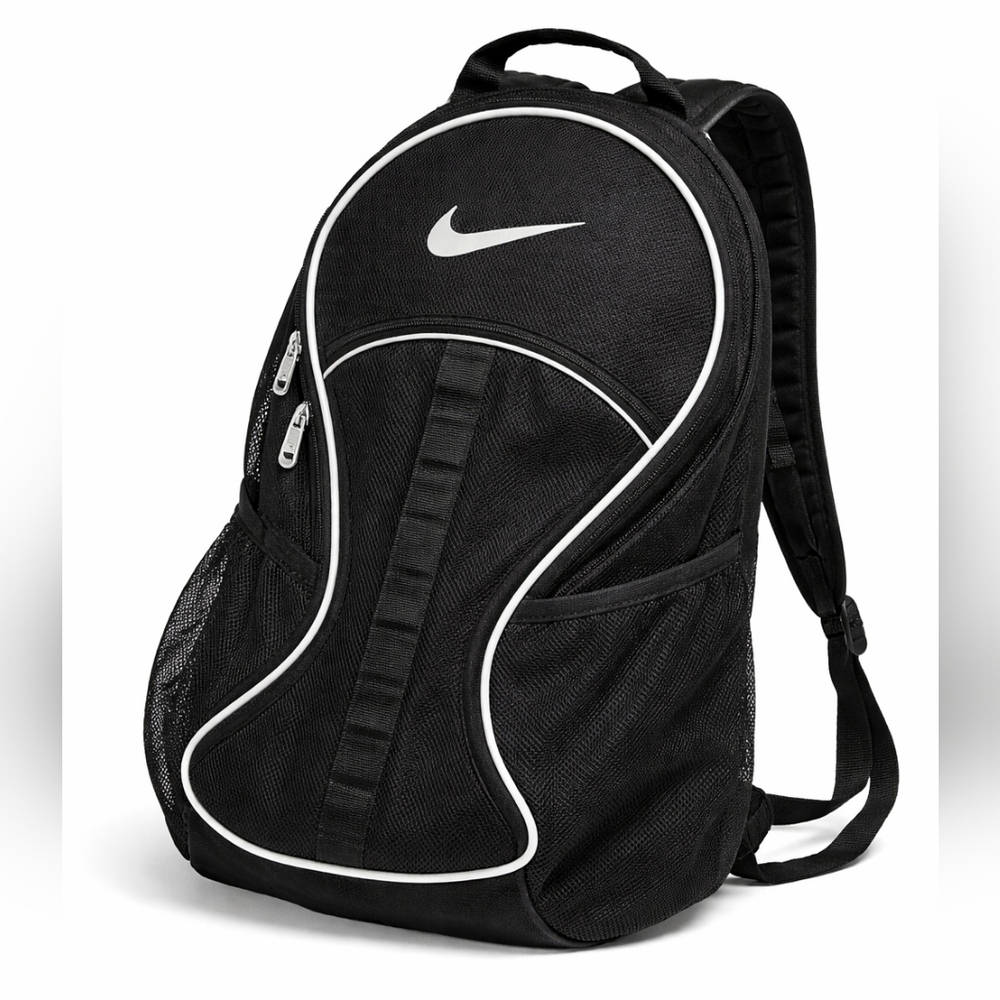 Nike Black Mesh Backpack Streetwear Gym Sports Beach Travel Bag